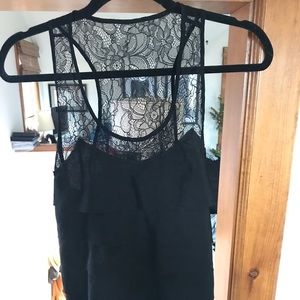 Dressy black lace tank